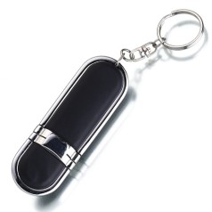 Pen Drive Oval de Couro Com Chaveiro