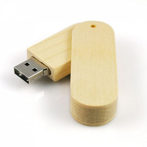 Pen Drive Giratório de Madeira Ecológico 