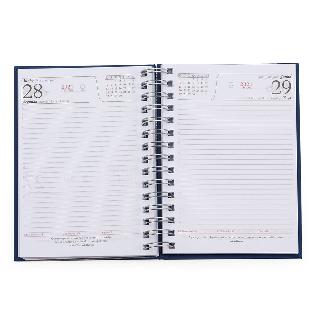 Agenda Diária Wire-o 2024 Personalizada Diária