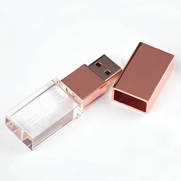 Pen Drive Cristal Rose Gold Personalizado