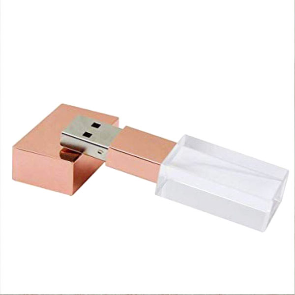 Pen Drive Cristal Rose Gold Personalizado