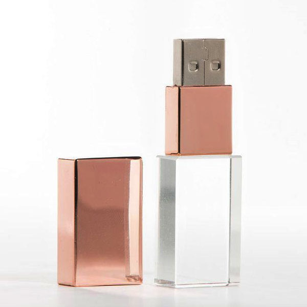 Pen Drive Cristal Rose Gold Personalizado