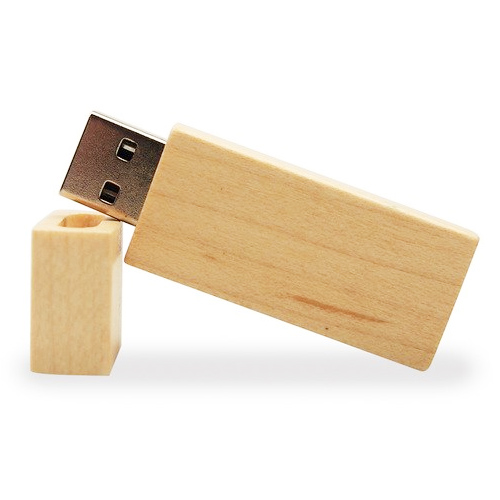 Pen Drive de Madeira Retangular