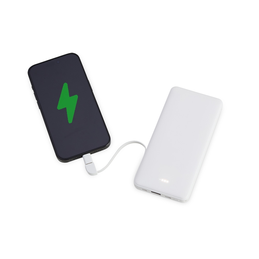 Power Bank 10.000mAh com Carregamento via Indução ou via Cabo Personalizado